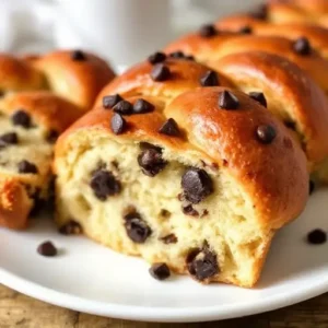 A spread of ingredients for making braided chocolate chip brioche, including flour, butter, eggs, chocolate chips, and yeast.