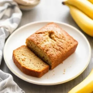 "Banana bread batter mixed and ready to be poured into the air fryer pan."