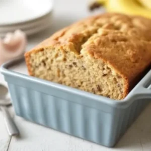 "Mixing the batter for Mary Berry banana bread with mashed bananas, eggs, and flour