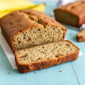 Sliced banana bread showing texture