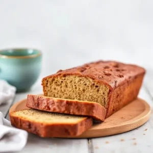 Gluten-free banana bread baking in the oven