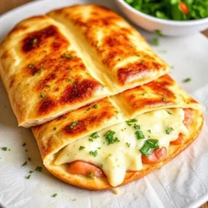 "Golden, flaky Chicken and Cheese Jalousie fresh out of the oven"