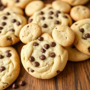 Alt text: Mixing the dough for Disney chocolate chip cookies in a bowl