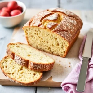 Ingredients for Mary Berry’s soda bread: flour, baking soda, salt, and buttermilk.