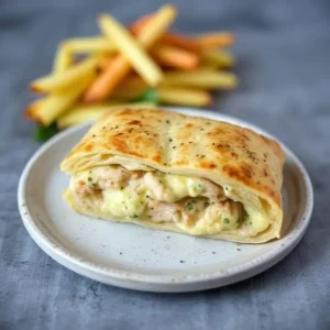 "Homemade Chicken and Cheese Jalousie with a golden-brown crust, ready to serve"