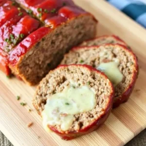 "French Onion Meatloaf in the oven, baking to perfection."